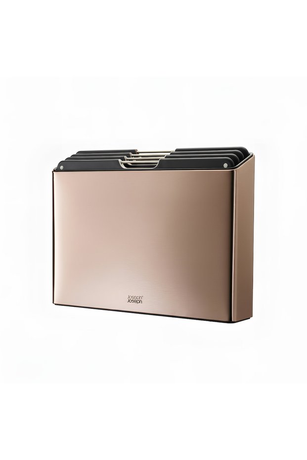 Cutting Board with Folio Stand, Set of 4, Pink Gold -60171
