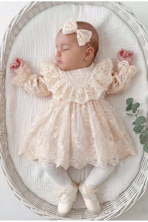 Baby Girl Guipure Lace / Lace 4-Pack Religious Ceremony Dress Set