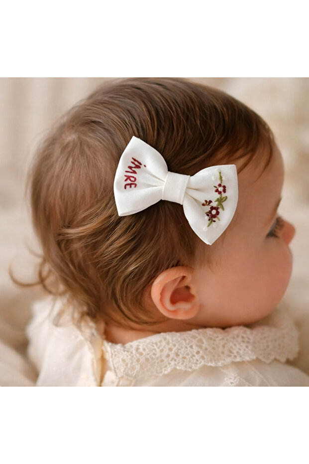 Name Embroidered Brown Elegant Hairless Doll Hairpin