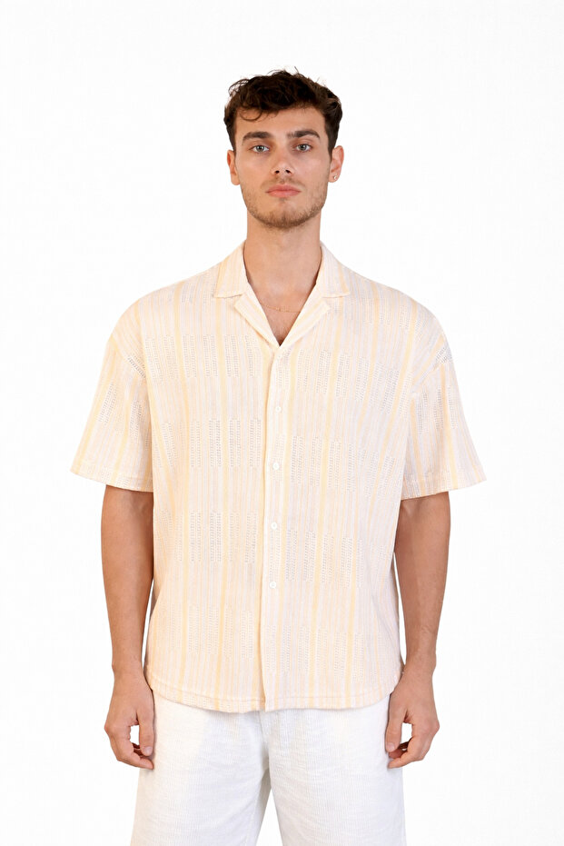 Premium Örme Oversize Erkek Gömlek - 1