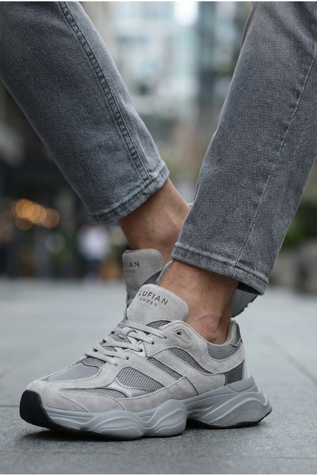 Mark Mery Men's Women's Unisex 90-60 Leather Sneaker Sports Shoes 26Y 112230240 m Gray