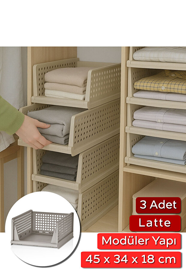 3 Pieces Rail Clothes Organizer - Kitchen Bathroom Organizing Storage Can Be Superimposed