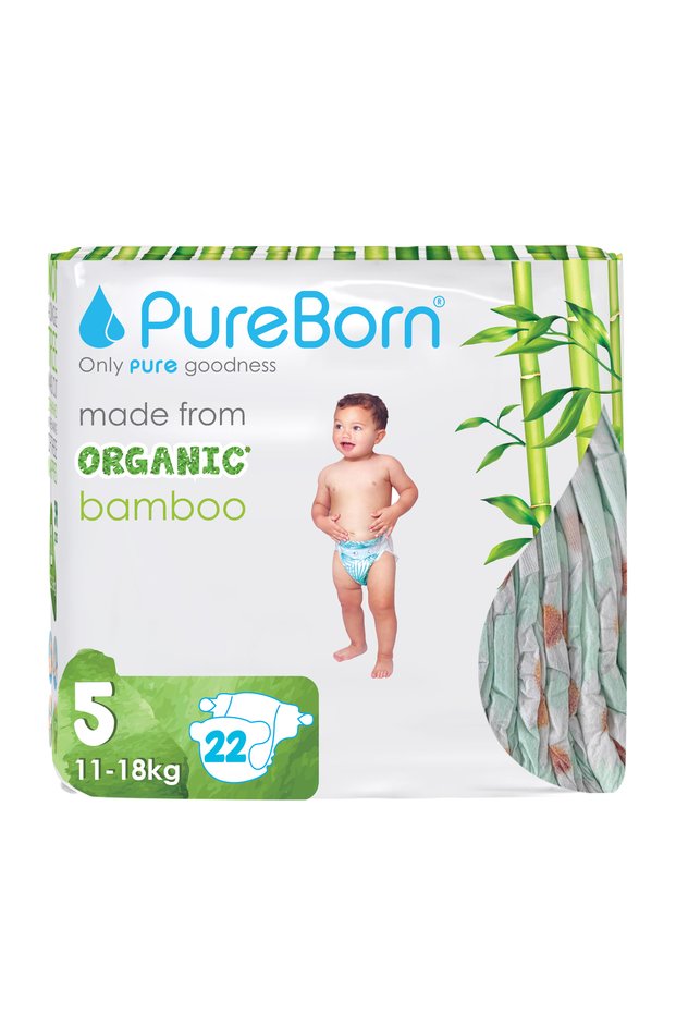 Organic Diapers Size 5 For 11-18 Kg Single Pack 22pcs with Assorted Print