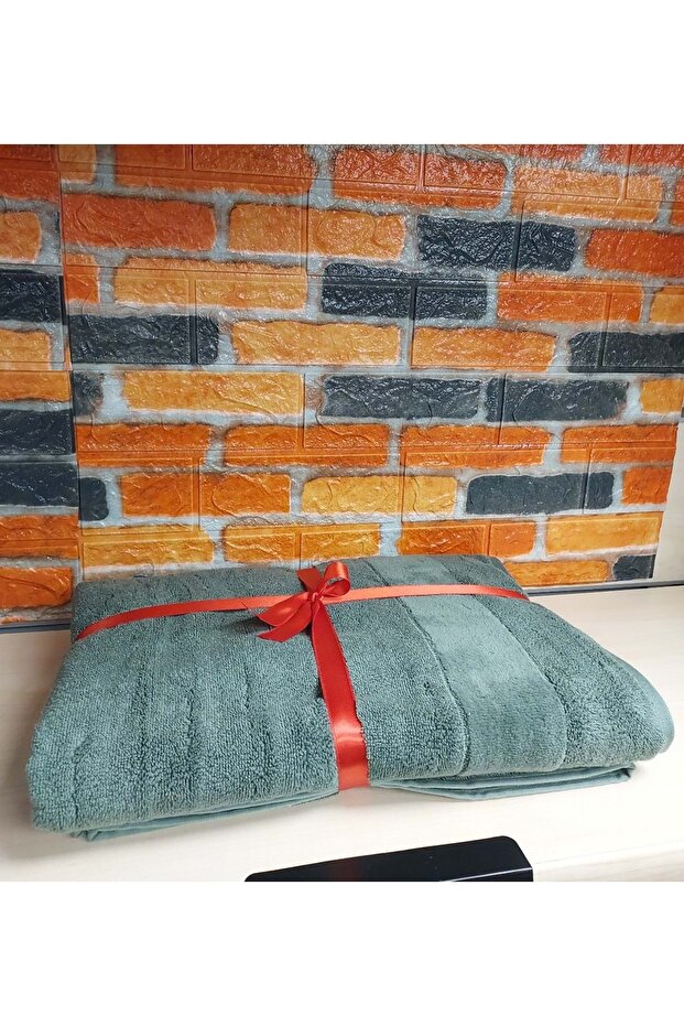 Svv Border Large Size Bath Towel (89X173) - Fern Green (Green)