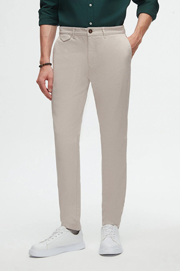 Slim Fit Stone Dobby Chino Pants