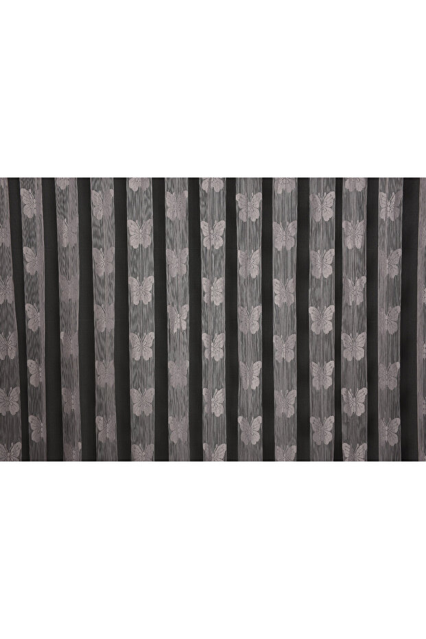 Kelebek Model Gray Color Rope Curtain Ready Made Buttons Sewn on Rope Curtain 300*270 cm