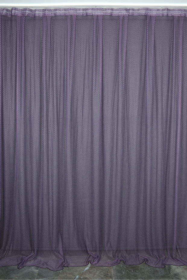 BAKLAVA MODEL PURPLE COLOR SINGLE WING Ready planted Pleated Background Curtain 300*260 cm