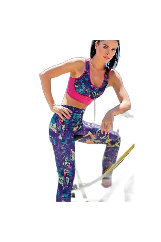 Patterned Sports Leggings Set T125-T17