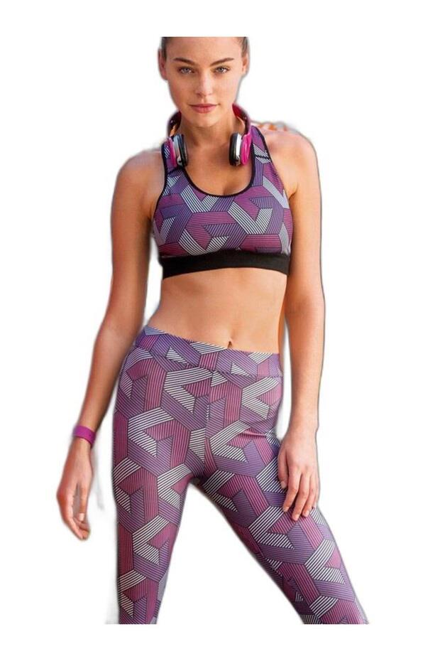 Patterned Sports Leggings Set Ynct122-T16