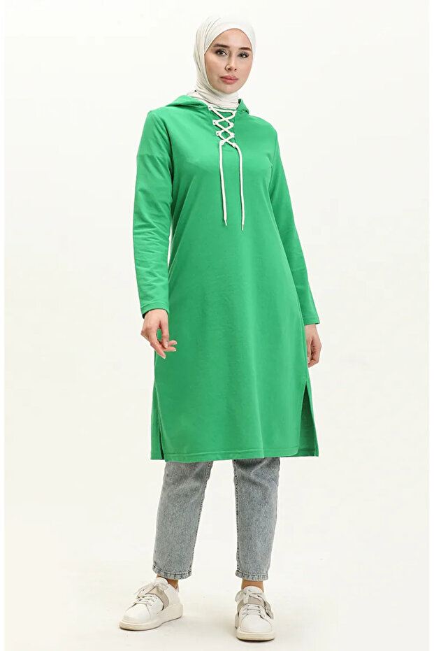 Lace-Up Sweatshirt 3030-08 Green