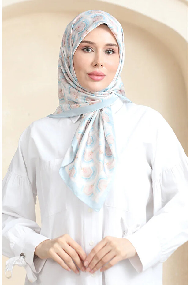 Karaca Rayon Scarf 81072-10 Baby Blue Powder