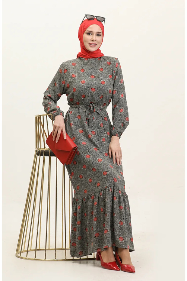 Gathered Ruched Dress 0369-03 Black