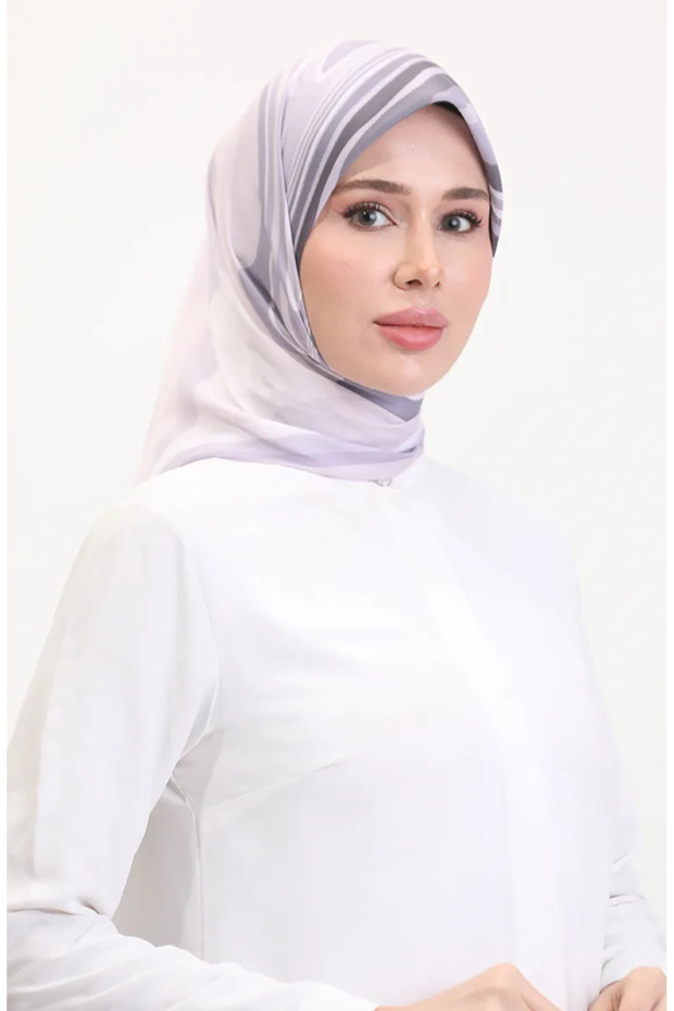 وشاح ناعم منقوش 70254-02 لون أرجواني فاتح