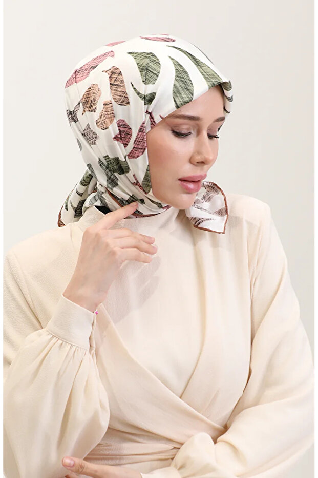 وشاح منقوش 70289-06 أخضر مينك