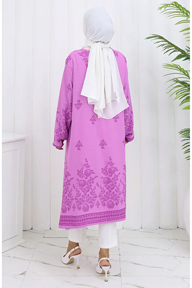Patterned Tunic 1012-07 Dusty Rose - 5