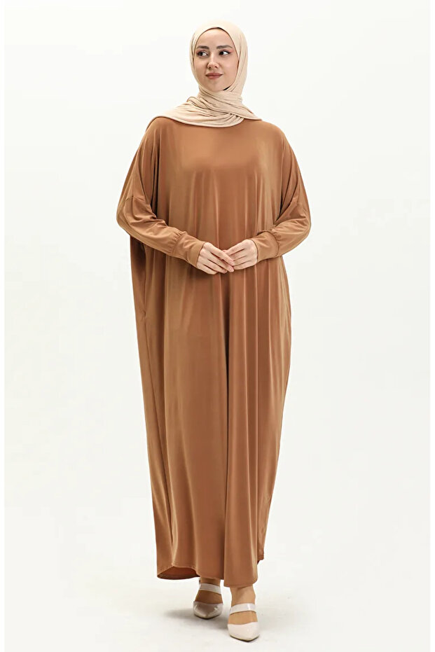 Batwing Sleeve Loose Dress 2000-15 Mustard