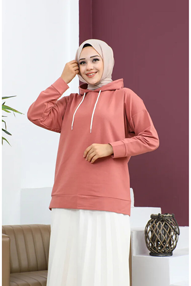 Hooded sweatshirt 23002-08 dusty rose