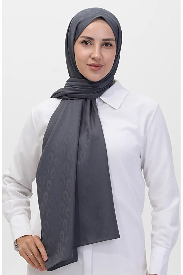 Madame Mary Damla Jacquard Shawl 19085-02 Smoked