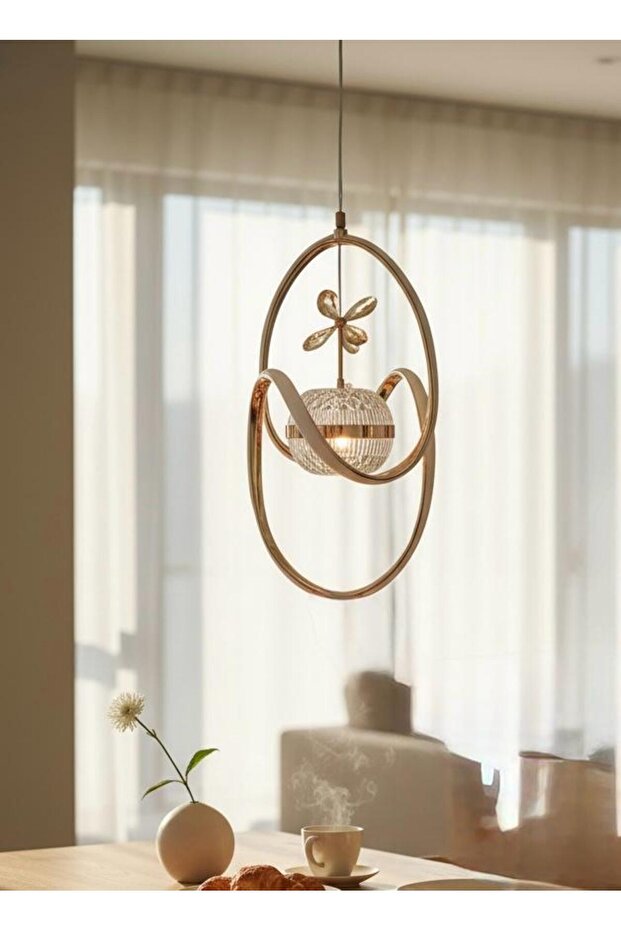 OSRA 3RENK KRİSTAL TEKTOP SARKIT AVİZE GOLD - 1