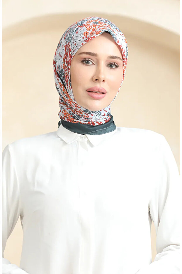 وشاح ناعم منقوش 70260-02 برتقالي مدخن
