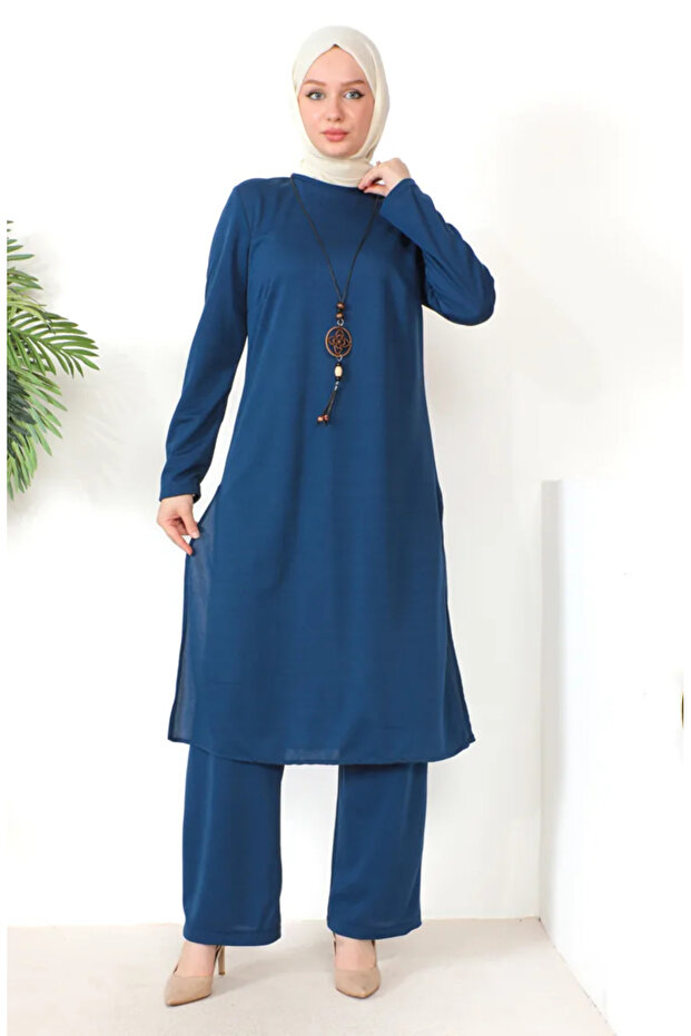 Kolyeli Tunic Trousers Double Set 8585-09 Indigo