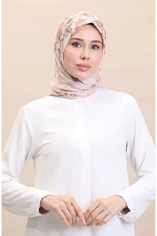 وشاح مزخرف CVS-03 بلون الخوخ البودرة