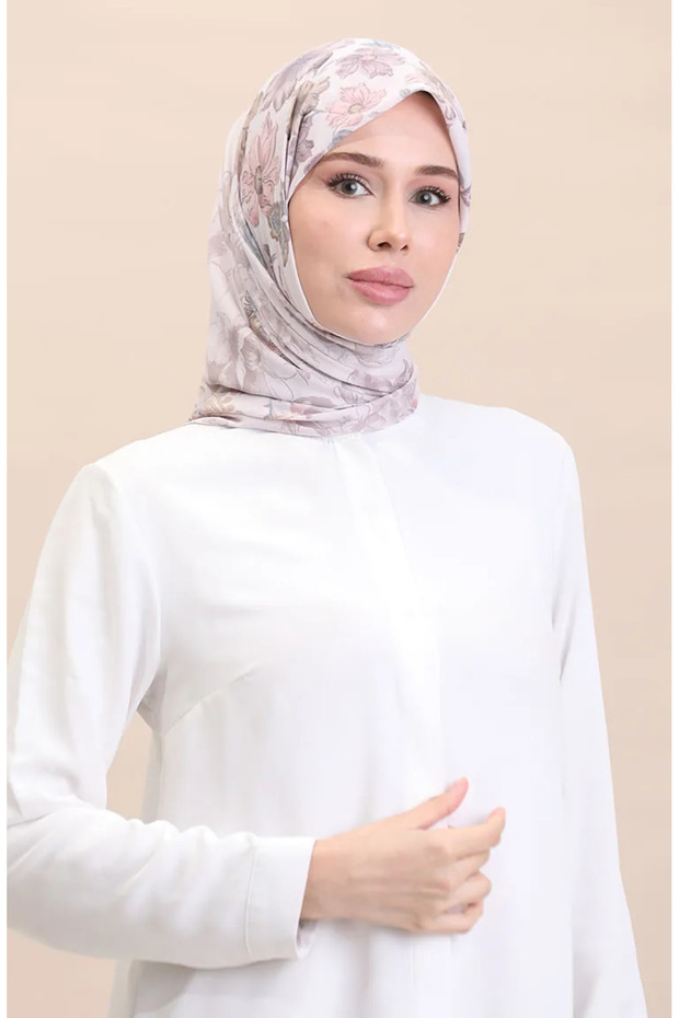 وشاح منقوش باللون البيج - CVS-05