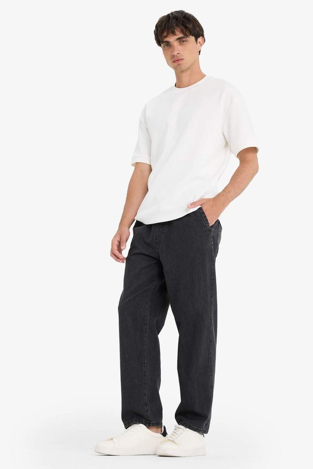 Wide Leg Fit Wide Fit Regular Waist Wide Leg Jean Trousers C2044Ax24Sm