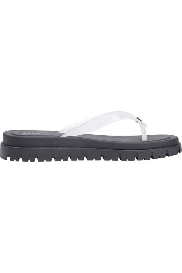 Women's Brand Logo Printed Ecru Slippers Suitable for Daily Use