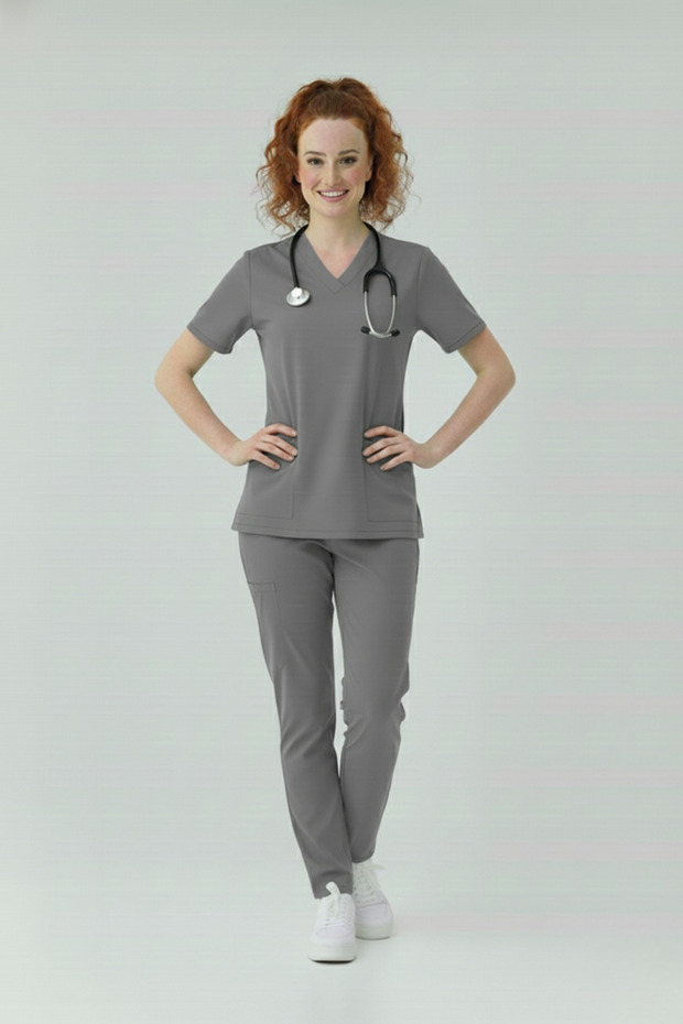 Gray Technical Services Jersey Gray Scrubs Lycra Set