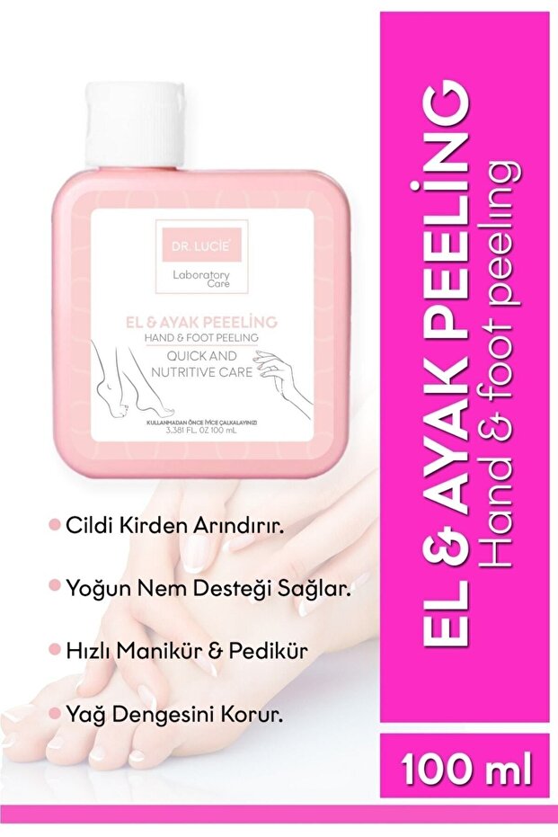 DR LUCİE El Ayak ve Vücut Peeling 100 ml – Topuk Çatlak Giderici, Ölü Deri Temizleyici, Cilt Yenileyici