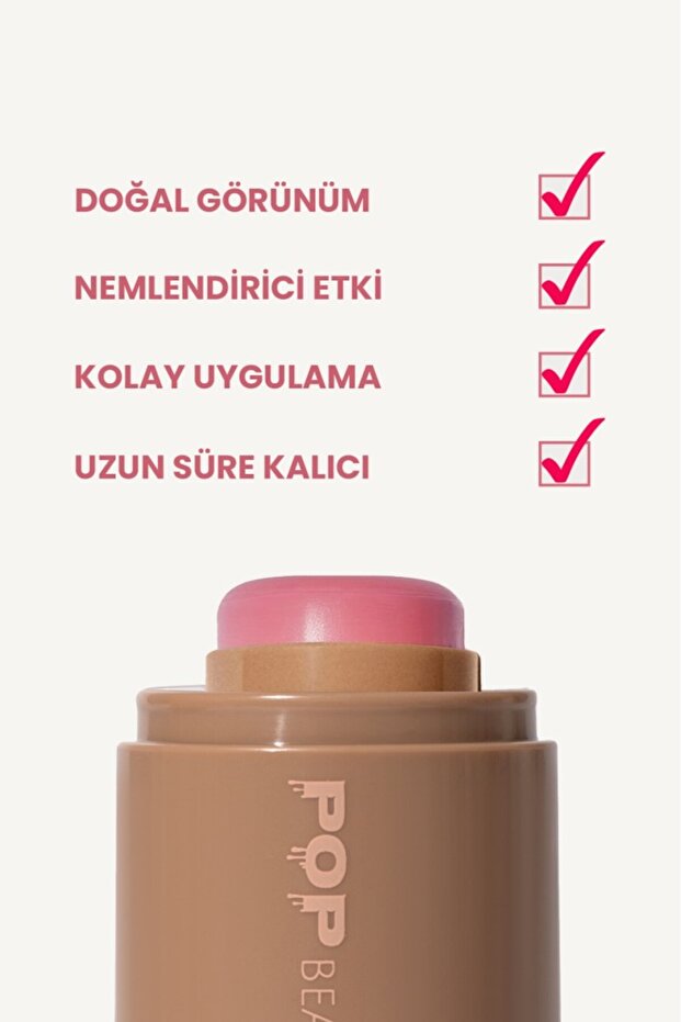 Doğal Görünüm, Nemlendirici Etkili, Yanak ve Dudak Renklendirici Stick Allık, POP 3 86844 - 3