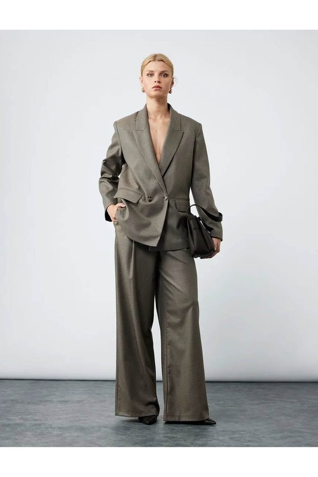 High Waist Palazzo Brown Women's Trousers 6Wak40026Uw