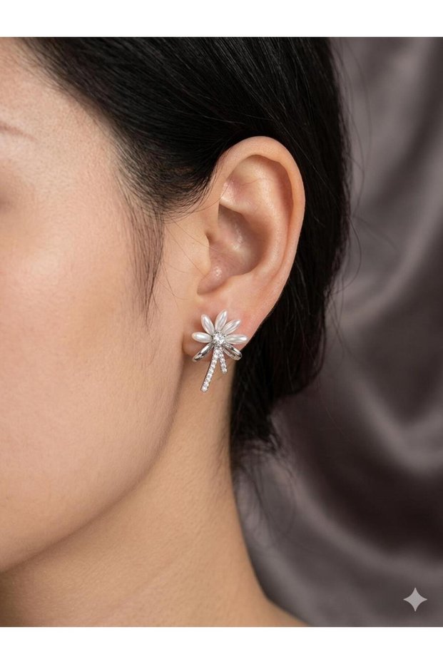 Jewelry Steel Silver Color Stone Earrings