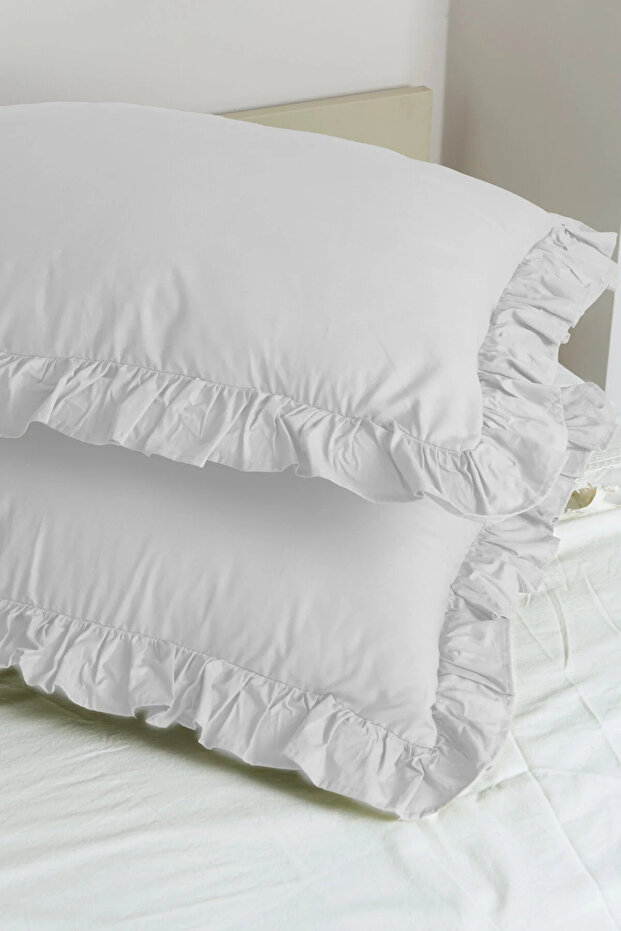 Pillowcase 100% Cotton Ruffled 50X70Cm | Suitable for Bedding Sets and Duvet Covers