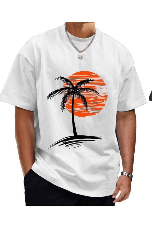 Oversized White Unisex T-Shirt Printed Relaxed Fit Casual Stylish Streetwear