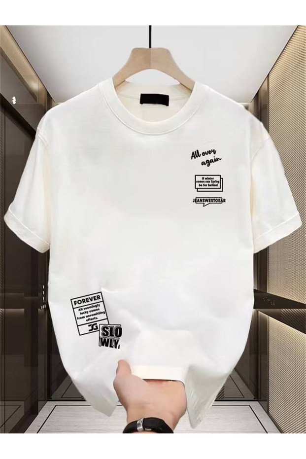 Oversized White Unisex T-Shirt Printed Relaxed Fit Casual Stylish Streetwear