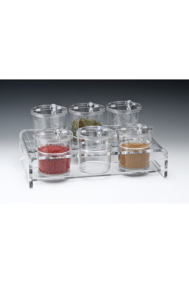 Six-Piece Acrylic Sauce and Jam Bowl Set with Stands