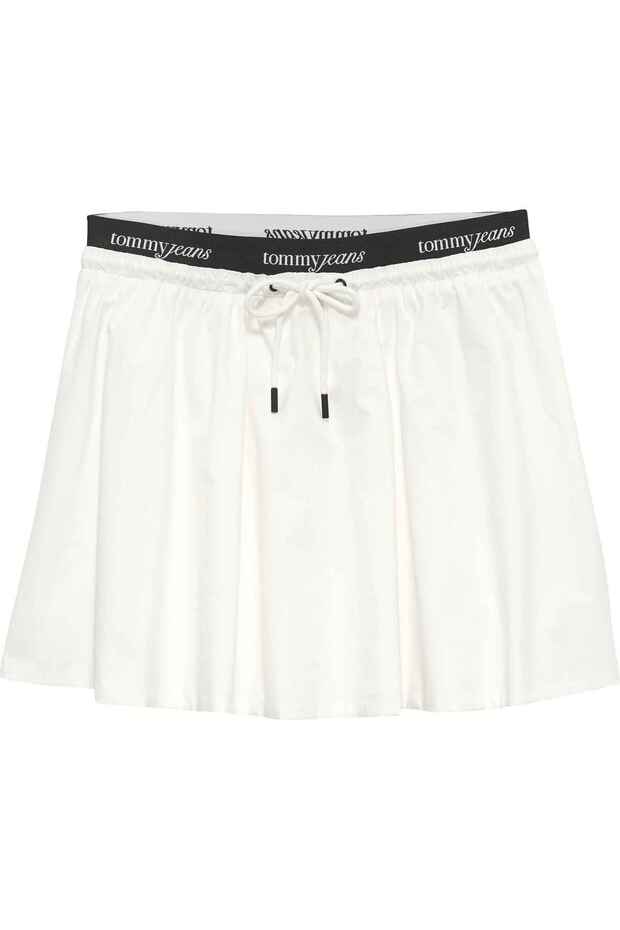 Women's Ecru Skirt with Brand Logo, Suitable for Daily Use