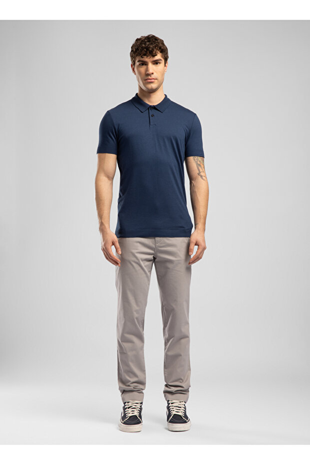 New Chino 2 Men's Slim Straight Fit Cotton Trousers Gray