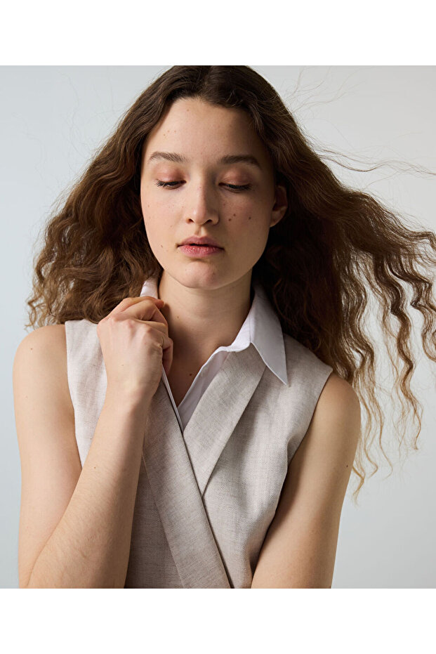 Çift parça görünüm yelek - 6