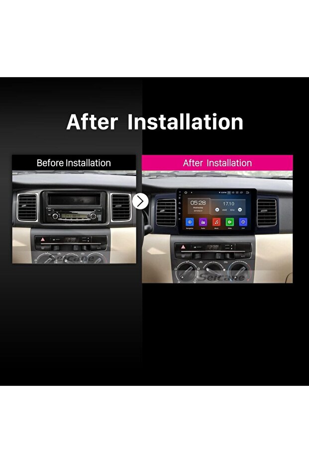 شاشة سيارة أندرويد لكورولا 2003-2006 مع Apple CarPlay وAndroid Auto وكاميرا خلفية - 3