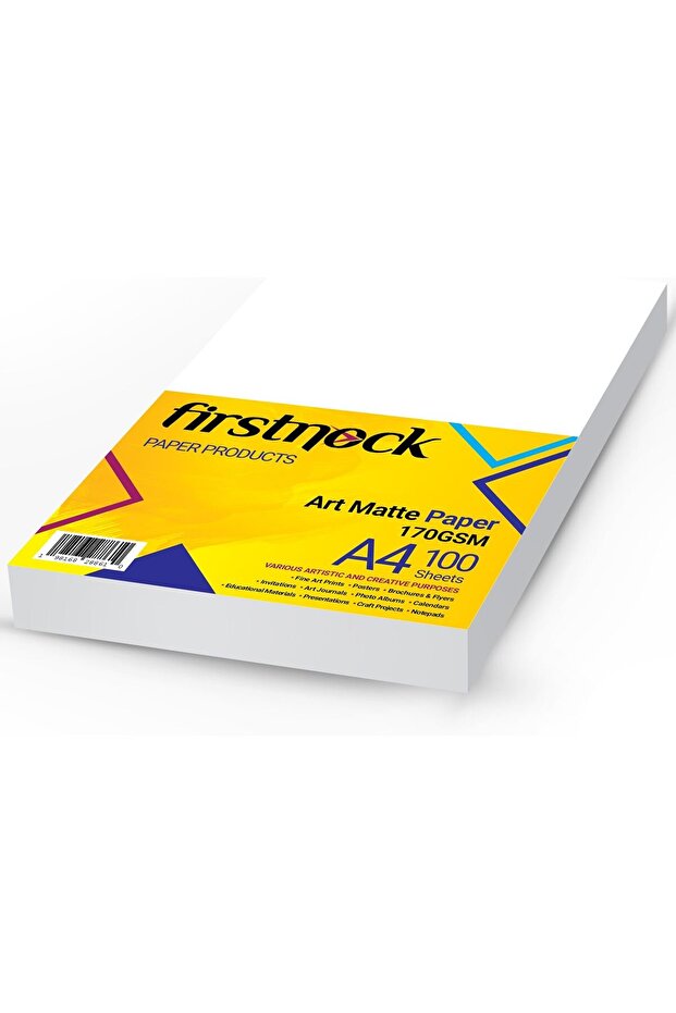 170 GSM White Cardstock A4 - 100 Sheets Art Matt Paper