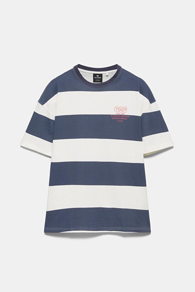 Çizgili boxy t-shirt - 7