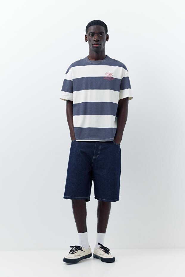 Çizgili boxy t-shirt - 2