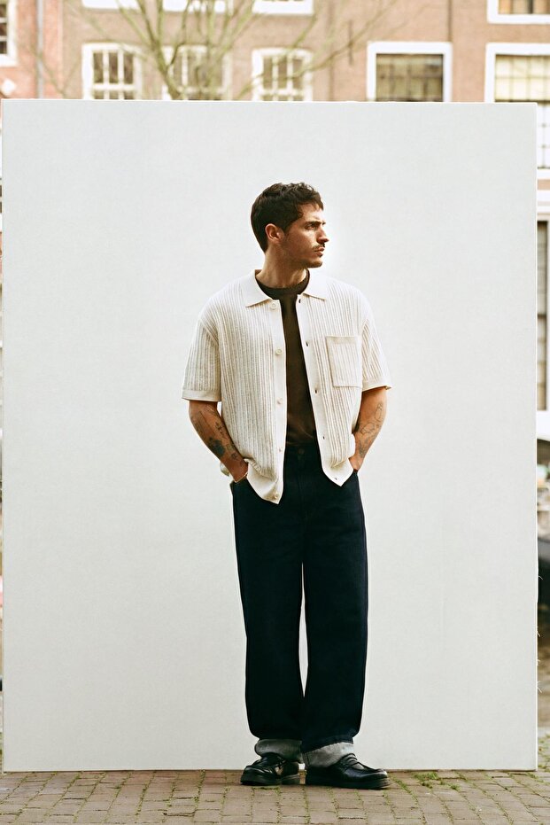 Kısa kollu örgü gömlek - 2