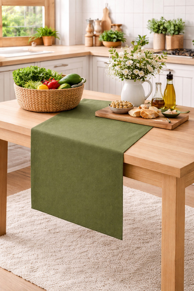 Modern Khaki Table Runner – Stylish Solid Color Decorative Dining Table Runner - 5