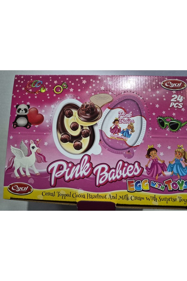 Oyal PİNK BABİES YER FISTIKLI ÇİKOLATALI SÜPRİZ PLASTİK YUMURTA 24 ADET