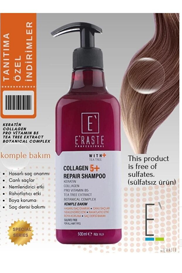 500 ml Eraste Shampoo for Repairing Damaged Hair