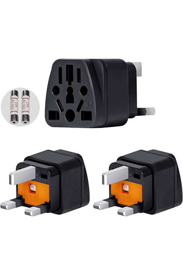 World to UK Travel Adapter Universal 3-Prong Power Converter, Transforms US/JP/AU/EU/CN UK
